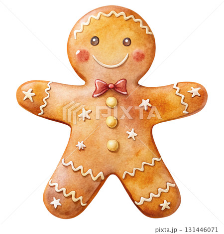 Gingerbread Cookie Variations Christmas White Background  131446071
