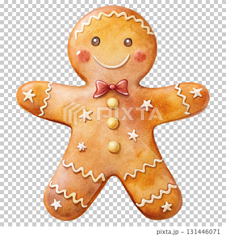 Gingerbread Cookie Variations Christmas White Background  131446071