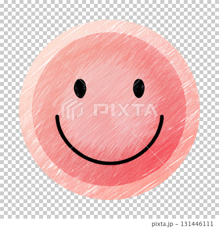 Minimal doodle style smiley face scribbled circle background 131446111