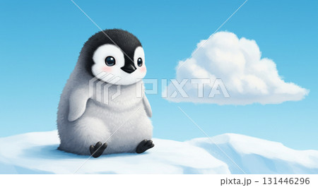 ゆる可愛いペンギンのイラスト 131446296