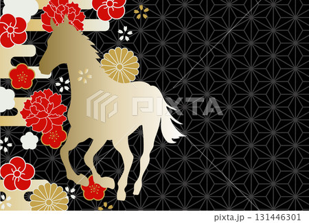 2026年午年年賀状素材 131446301