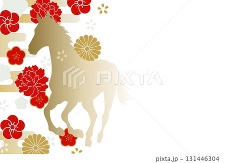 2026年午年年賀状素材 2026年午年年賀状素材 131446304