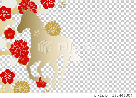 2026年午年年賀状素材 2026年午年年賀状素材 131446304