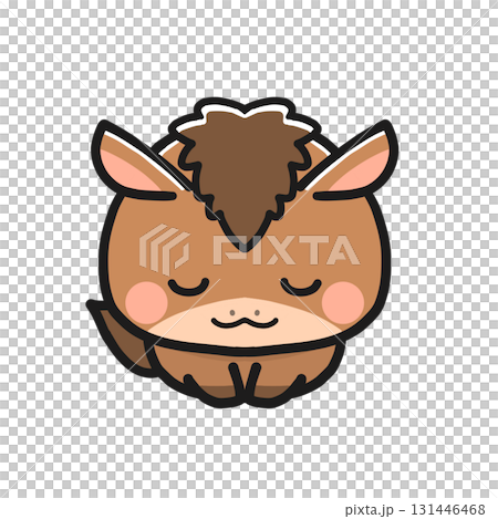 Year of the Horse New Year's card material: A bowing horse 131446468