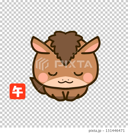 Year of the Horse New Year's card material: A bowing horse Year of the Horse New Year's card material: A bowing horse 131446471