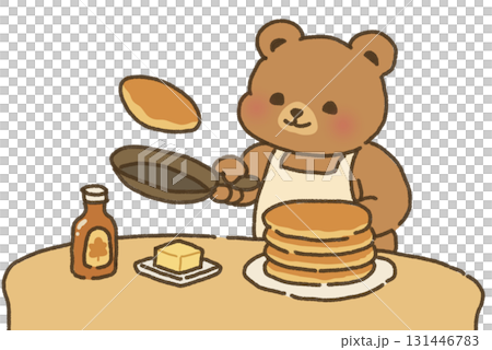 一隻熊烤了很多煎餅 131446783