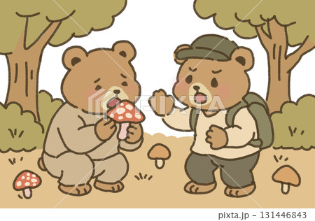 怪しいキノコを食べかける友達を止める 131446843