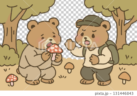 怪しいキノコを食べかける友達を止める 131446843