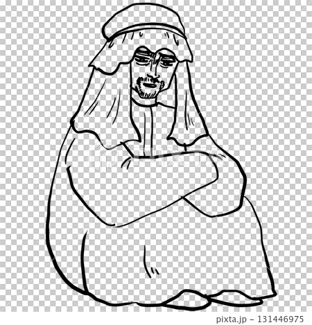 坐著的石油大亨的線條畫 131446975