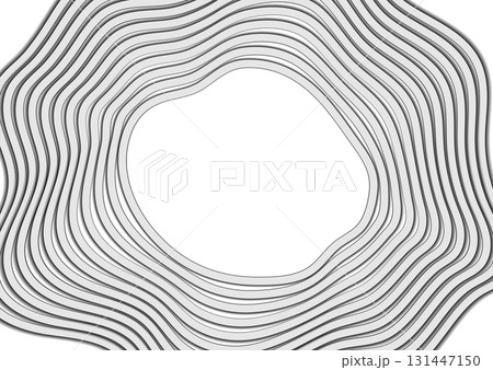 Grey white curved wavy circular lines pattern abstract geometric background 131447150