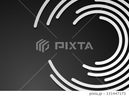 Black white smooth circular stripes abstract corporate background Black white smooth circular stripes abstract corporate background 131447173