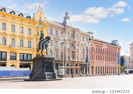 Ban Jelacic square, Zagreb, Croatia historic equestrian monument Ban Jelacic square, Zagreb, Croatia historic equestrian monument 131447225