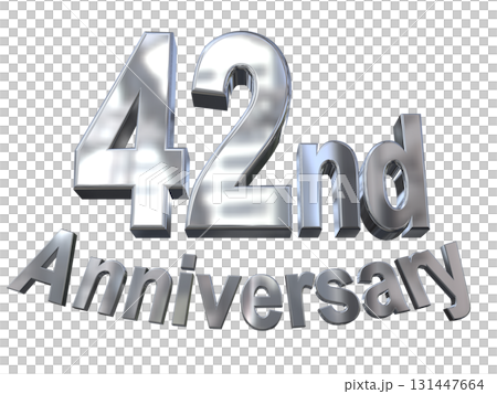 3DCG文字「42nd Anniversary/42周年マークキラキラ」 131447664