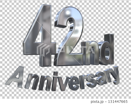 3DCG text "42nd Anniversary/42nd Anniversary Mark Sparkle" 131447665