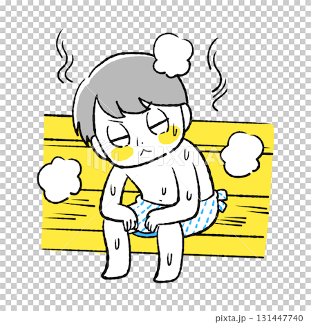 サウナで整う人のイラスト サウナで整う人のイラスト 131447740
