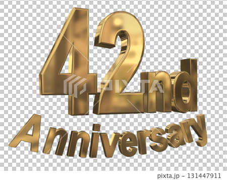 3DCG text "42nd Anniversary/42nd Anniversary Mark Sparkle" 3DCG text "42nd Anniversary/42nd Anniversary Mark Sparkle" 131447911