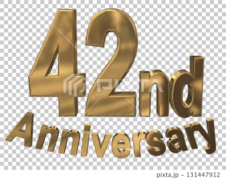 3DCG text "42nd Anniversary/42nd Anniversary Mark Sparkle" 131447912