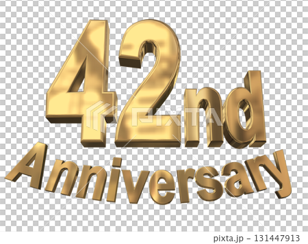3DCG text "42nd Anniversary/42nd Anniversary Mark Sparkle" 131447913