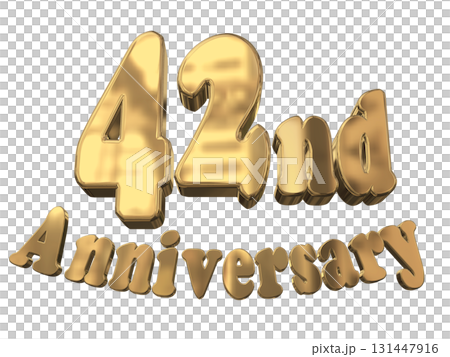 3DCG text "42nd Anniversary/42nd Anniversary Mark Sparkle" 131447916