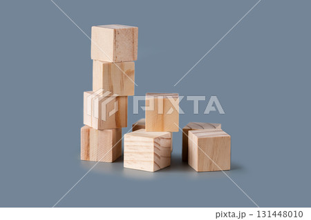 Wooden cubes tower 131448010