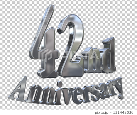 3DCG文字“42週年/42週年紀念馬克·斯帕克” 131448036