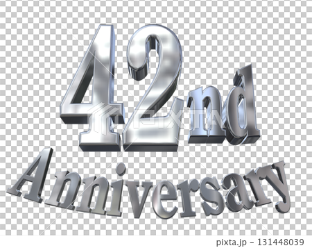 3DCG文字「42nd Anniversary/42周年マークキラキラ」 131448039