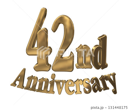 3DCG文字「42nd Anniversary/42周年マークキラキラ」 131448175