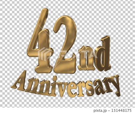 3DCG文字「42nd Anniversary/42周年マークキラキラ」 131448175