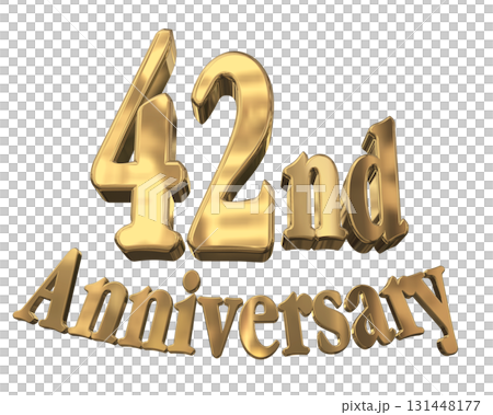 3DCG text "42nd Anniversary/42nd Anniversary Mark Sparkle" 131448177