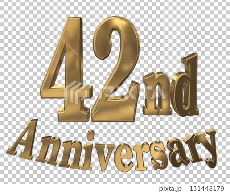 3DCG文字“42週年/42週年紀念馬克·斯帕克” 131448179