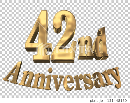 3DCG text "42nd Anniversary/42nd Anniversary Mark Sparkle" 3DCG text "42nd Anniversary/42nd Anniversary Mark Sparkle" 131448180