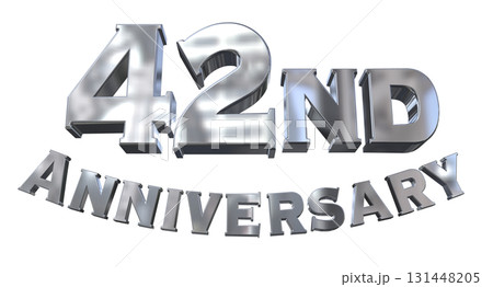 3DCG文字「42nd Anniversary/42周年マークキラキラ」 131448205