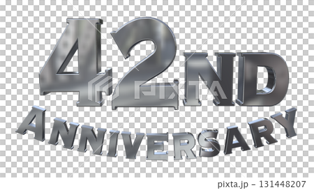 3DCG文字“42週年/42週年紀念馬克·斯帕克” 3DCG文字“42週年/42週年紀念馬克·斯帕克” 131448207