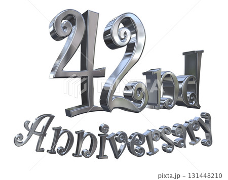 3DCG文字「42nd Anniversary/42周年マークキラキラ」 3DCG文字「42nd Anniversary/42周年マークキラキラ」 131448210