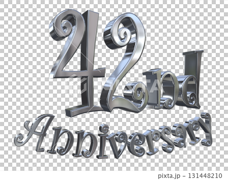 3DCG文字「42nd Anniversary/42周年マークキラキラ」 3DCG文字「42nd Anniversary/42周年マークキラキラ」 131448210