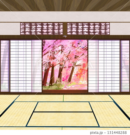 桜のある和室 131448288