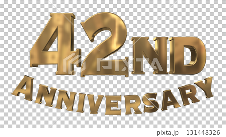3DCG text "42nd Anniversary/42nd Anniversary Mark Sparkle" 131448326
