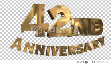 3DCG text "42nd Anniversary/42nd Anniversary Mark Sparkle" 3DCG text "42nd Anniversary/42nd Anniversary Mark Sparkle" 131448328