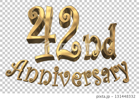 3DCG text "42nd Anniversary/42nd Anniversary Mark Sparkle" 3DCG text "42nd Anniversary/42nd Anniversary Mark Sparkle" 131448332