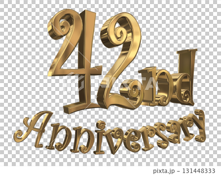 3DCG text "42nd Anniversary/42nd Anniversary Mark Sparkle" 131448333