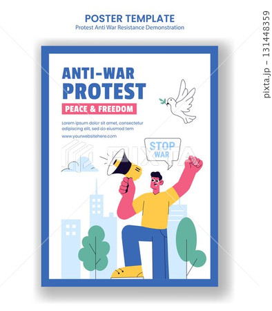 Protest Resistance Anti-War Demonstration Vertical Poster Hand Drawn Cartoon Template Background Protest Resistance Anti-War Demonstration Vertical Poster Hand Drawn Cartoon Template Background 131448359
