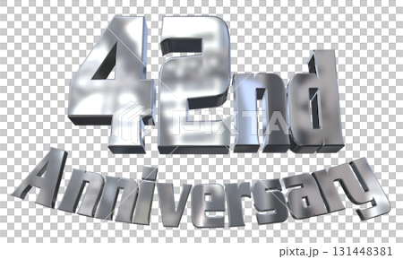 3DCG文字「42nd Anniversary/42周年マークキラキラ」 3DCG文字「42nd Anniversary/42周年マークキラキラ」 131448381