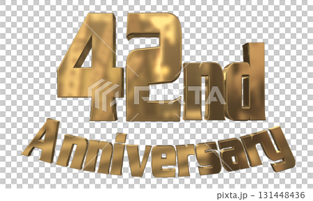 3DCG text "42nd Anniversary/42nd Anniversary Mark Sparkle" 131448436