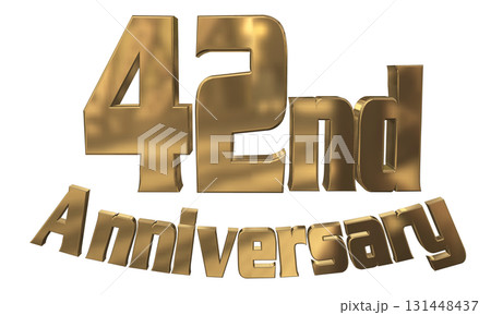 3DCG文字「42nd Anniversary/42周年マークキラキラ」 131448437