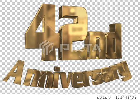 3DCG text "42nd Anniversary/42nd Anniversary Mark Sparkle" 131448438