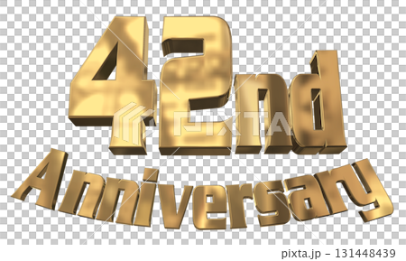 3DCG text "42nd Anniversary/42nd Anniversary Mark Sparkle" 131448439