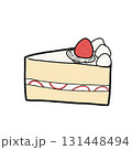 いちごの乗ったショートケーキ 131448494