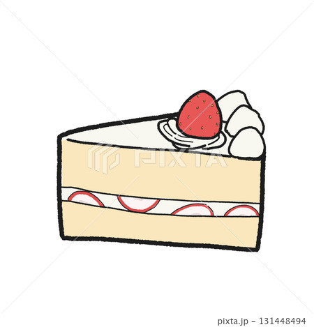 いちごの乗ったショートケーキ 131448494