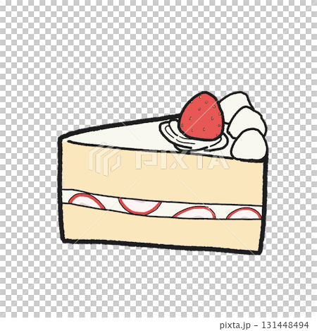 いちごの乗ったショートケーキ 131448494