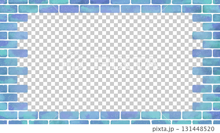 可愛的淺藍色磚框 16:9 131448520